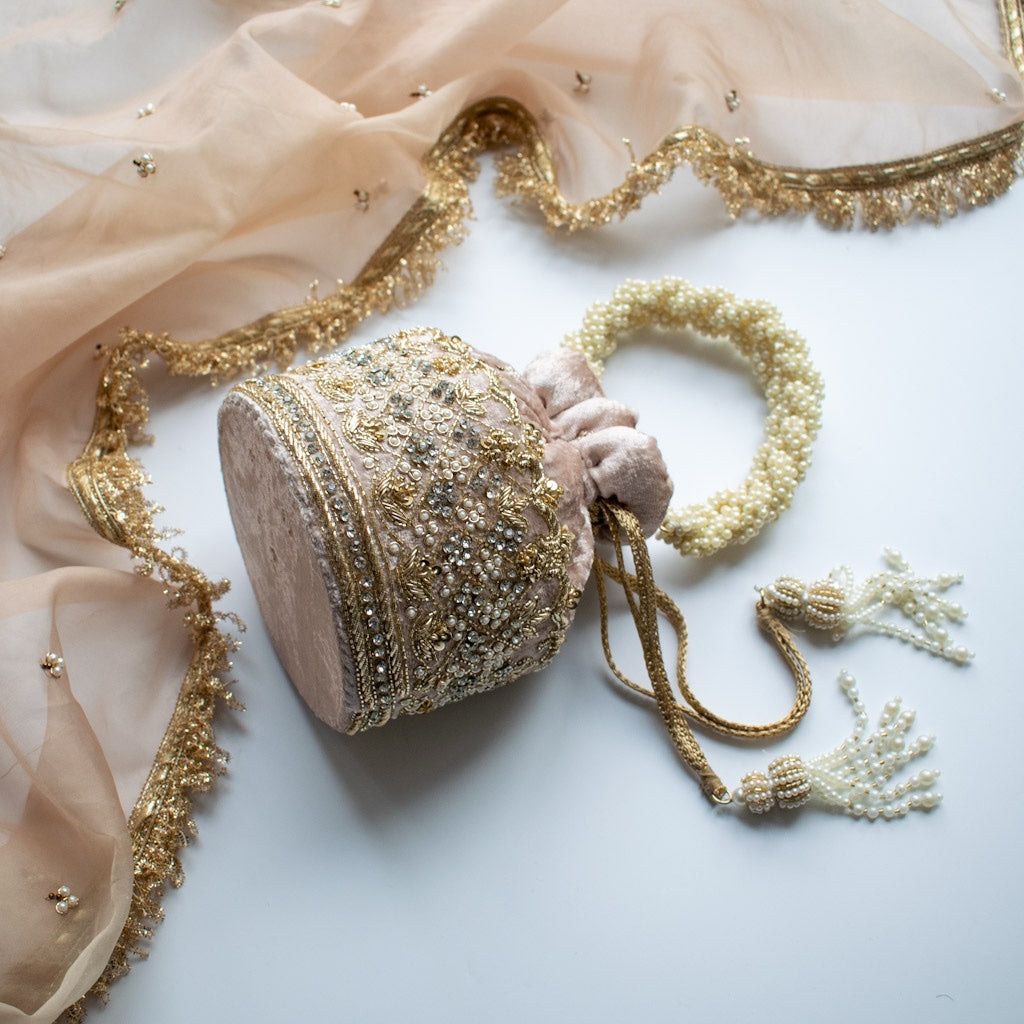 Ruby Potli Bag (Mink Velvet)