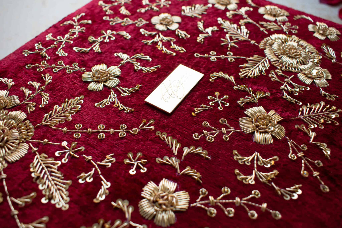 PRE-ORDER - Anaya Trousseu Box (Red Maroon Velvet)