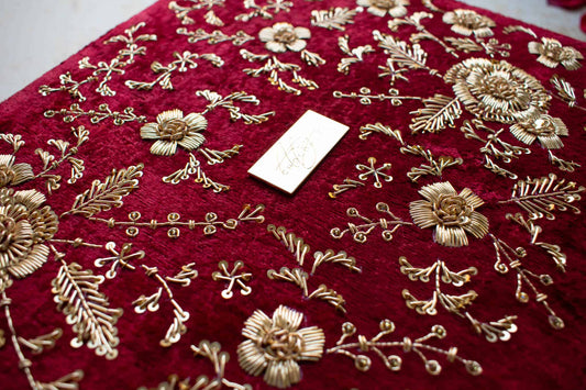 PRE-ORDER - Anaya Trousseu Box (Red Maroon Velvet)